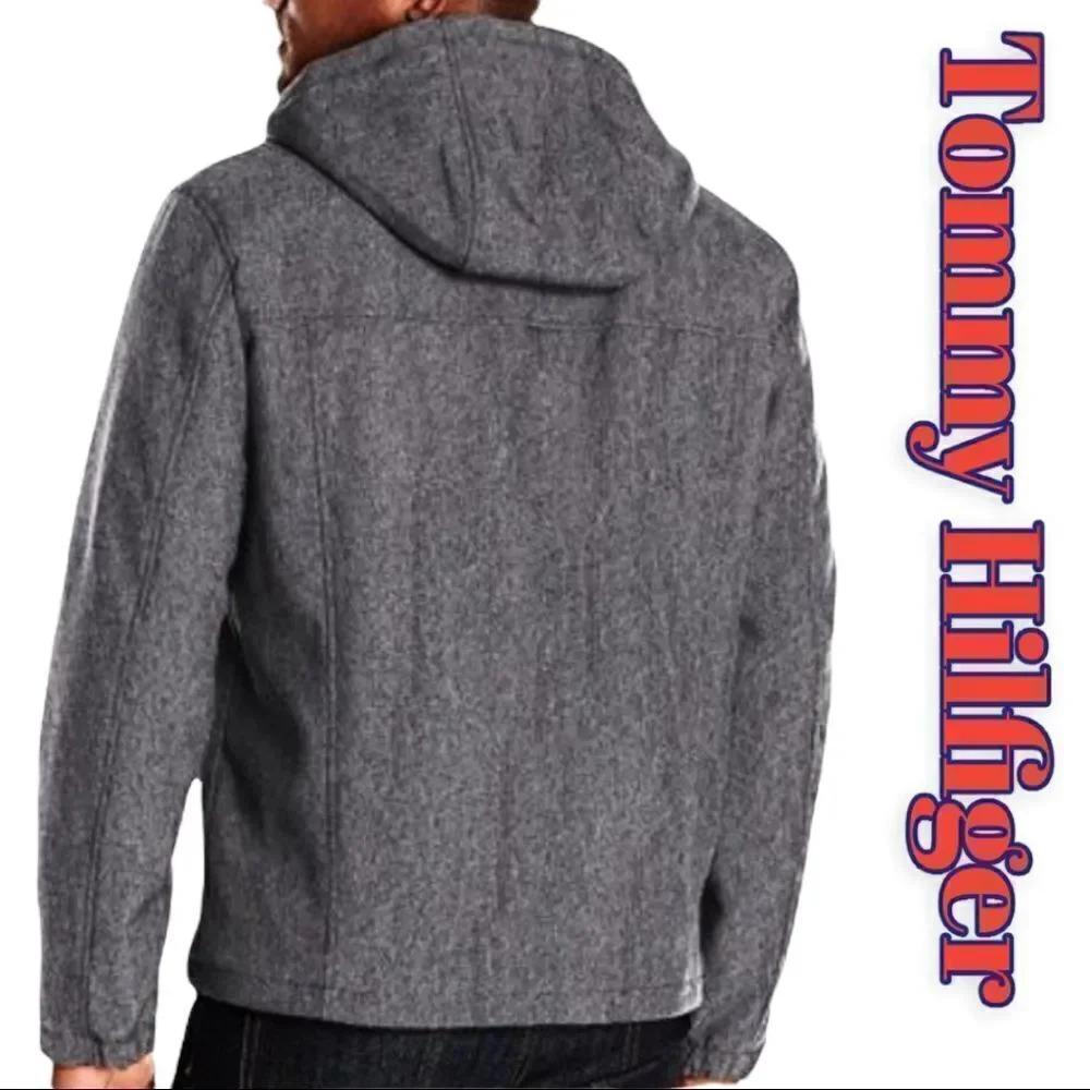 Tommy Hilfiger mens Soft Shell Sherpa Lined Performance Grey XL EUC